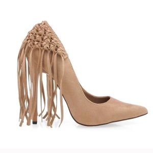 NWT Privileged Nude Fringe Pumps -Tipsy